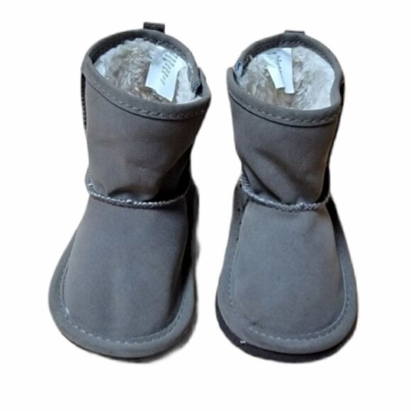 BABY GAP TAUPE SHEARLING BOOTIES - Picture 1 of 7